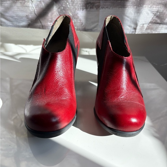 Fly London Red Leather Booties - Picture 3 of 7